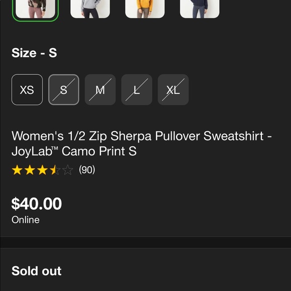 NWOT! Joy lab 1/2 zip camo faux sherpa pullover - Picture 3 of 9